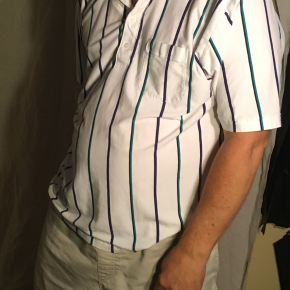 Hill & Archer Polo Shirt size XXL White w/stripes - Picture 4 of 4